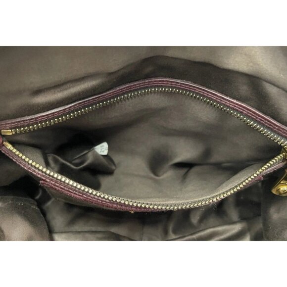 Miu‎ Miu Leather Vitello Lux Bauletto Bowler Bag Satchel Burgundy Nappy - Picture 7 of 10